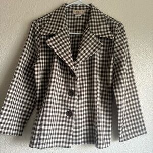 Erica ( made in USA ) Brown Checkered Women's blazer
